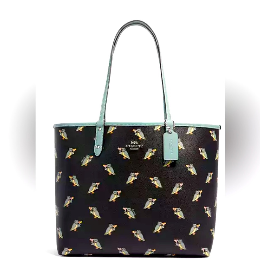 Coach Reversible City Tote with Party Owl Print!!